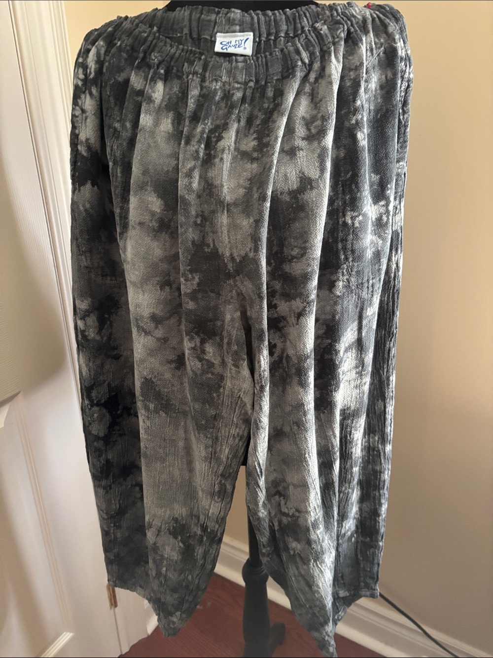 Oh My Gauze! Tie-Dye Cotton Pants - Black, Gray
